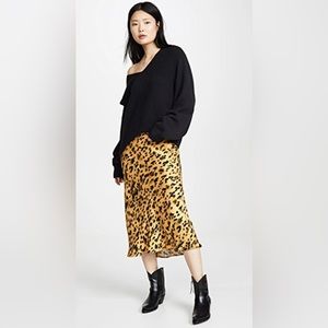 Ultra Rare Anine Bing Bar Leopard Cheetah Silk Skirt sz XS